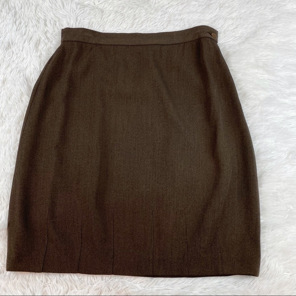 Giorgio Armani wool blend pencil‎ skirt knee length in brown Made in Italy